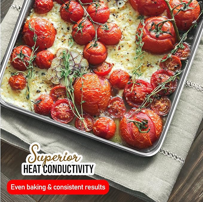 Eatex Aluminum Baking Sheet Set, 6 Pack Cookie Sheet Set, 21” x 15” Large Baking Pan Set, Cookie Sheets for Baking Nonstick, Baking Pans Set, Steel Baking Sheets for Oven, Big Sheet Pans for Baking