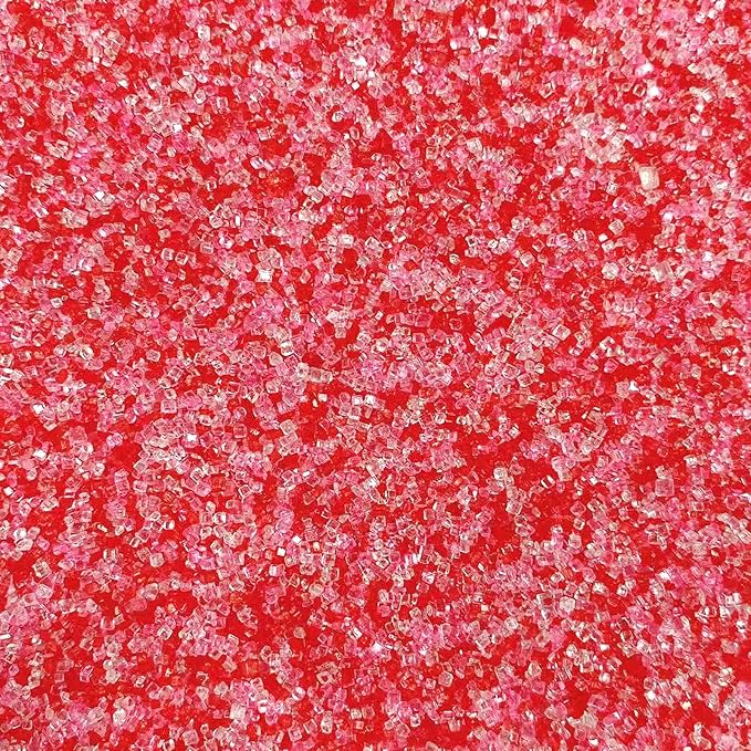 PhilaeEC Vanlentine Sanding Sugar Edible Red Pink White Sparkling Crystals for Baking Cake Decoration Cookie Ice Cream Cupcake Toppers Wedding Party Valentines Christmas Supplies 5oz