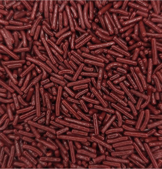 NCS Dark Maroon Jimmies Edible Sprinkles – Cupcake, Cake & Cookie Decorations, 7 oz