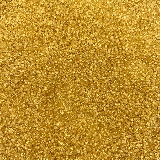 Edible Gold Sanding Sugar Sprinkles Cupcake Cake Toppers, Celebrations Candy Pearls Shaker Jar Wedding Party Cake Dessert Food Decoration Supplies 3.2oz(Gold)