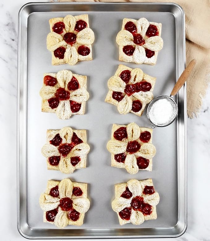 USA Pan Bakeware Traditional Aluminized Steel Uncoated Extra Large Baking Sheet Pan, Made without nonstick coating