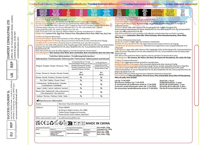 Food Coloring Liquid Set,12 Colors x10ml Food Grade Vibrant Food Dye Concentrated Liquid Coloring for Cake Decorating,Baking,Easter Eggs,Fondant,Icing,Slime Making DIY Supplies Kit-0.35 Fl. oz/Bottles