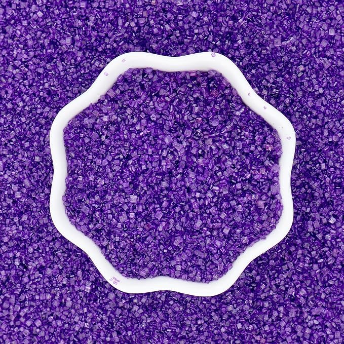 Purple Sanding Sugar | Purple Sprinkles | Edible Coarse Sugar Crystals | For Baking Dessert Decorating, Cake, Cupcake, Cookie, Ice Cream | Halloween Mardi Gras Holiday Party | 4.6 Ounces