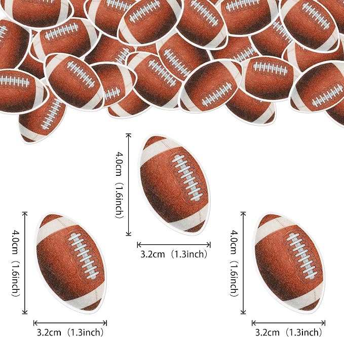 48 PCS Edible Rugby Ball Cupcake Toppers Wafer Paper Football Cake Decorations Edible Rugby Ball Cake Picks Toppers for Sports Rugby Theme Baby Shower Kids Birthday Party Cupcake Decoration Supplies
