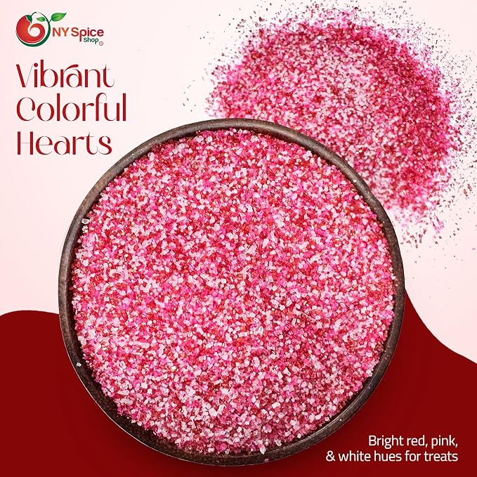NY Spice Shop Sanding Sugar - 1 Pound Sanding Sugar Red Pink Decorative Sugars Crystals for Sweet treat - sprinkles sugars for Cupcakes Cookies Cakes Dessert Decorating
