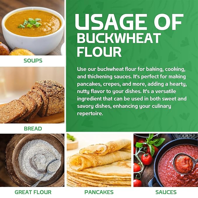 Jiva Organics Buckwheat Flour (Dark) 2 LB Bag - Vegan, Non-GMO, Kuttu, Earthy Flavor