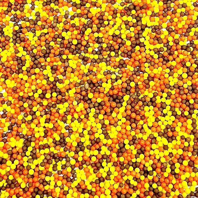 Homipooty 2mm Mini Pearls Orange Sugar Sprinkles 110g/3.88oz Edible Autumn Nonpareils Sprinkles Cupcake Toppers Cookie Ice Cream and Cake Decorations Valentines Day Halloween Christmas Supplies
