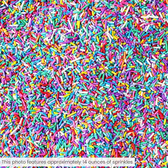 Sprinkle Pop Ultimate Unicorn Rainbow Jimmies Sprinkle Mix| Pink Purple Green Blue Yellow Orange Red White Sprinkles| Birthday Sprinkles Made in USA for Decorating Cake Cupcakes Cookies Ice Cream, 2oz