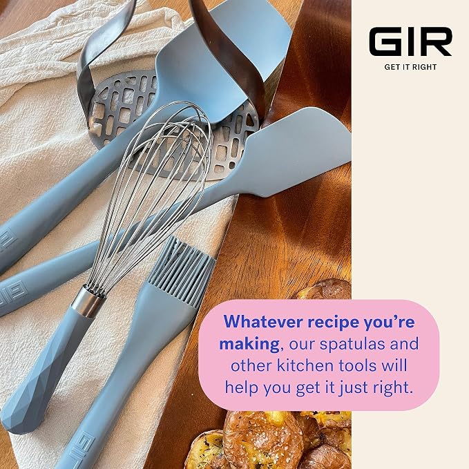 GIR: Get It Right Silicone Kitchen Spatula - Non-toxic Cooking Utensils for Nonstick Cookware, Cooking and Baking, Skinny - 11IN - Slate