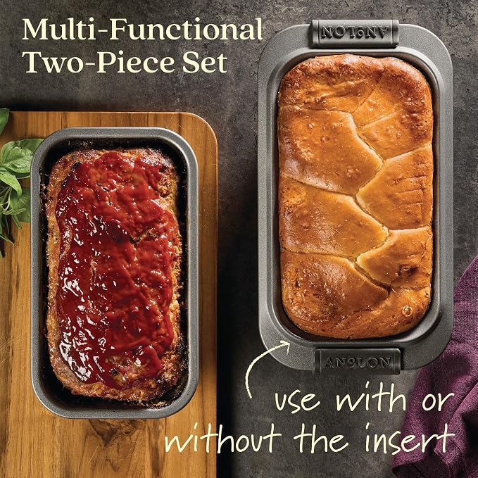 Anolon Advanced Bakeware Nonstick Bread Loaf Pans Set, 2-Piece, Gray