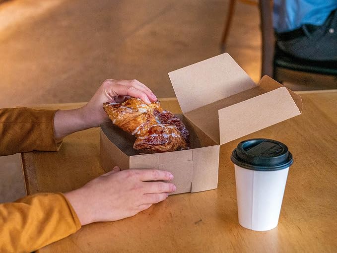 Southern Champion Tray 0937K Kraft Paperboard Non Window Lock Corner Bakery Box, 8" Length x 8" Width x 3" Height (Case of 250)