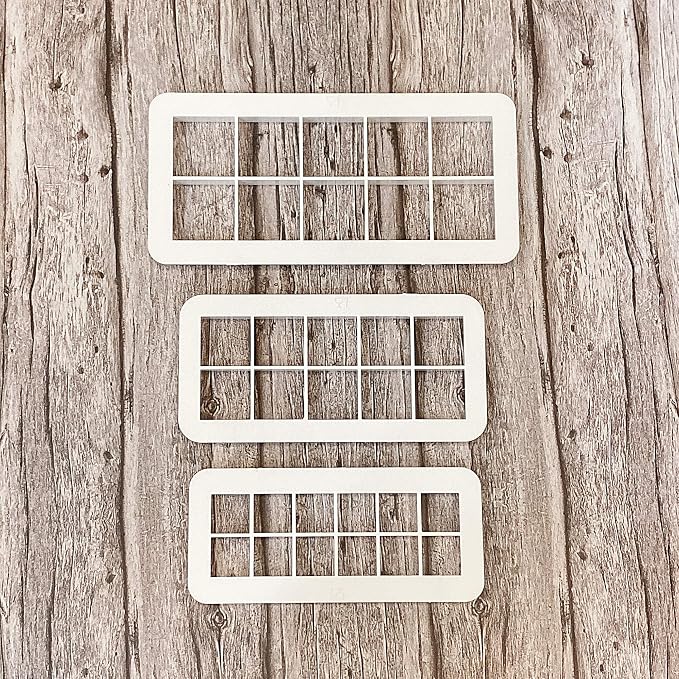 Clever Monster Square Cookie Cutter Set, Geometric Multicutter Square Cake Fondant Cutter, 3 Size Square Biscuit Cutters Cake Decorating (White).