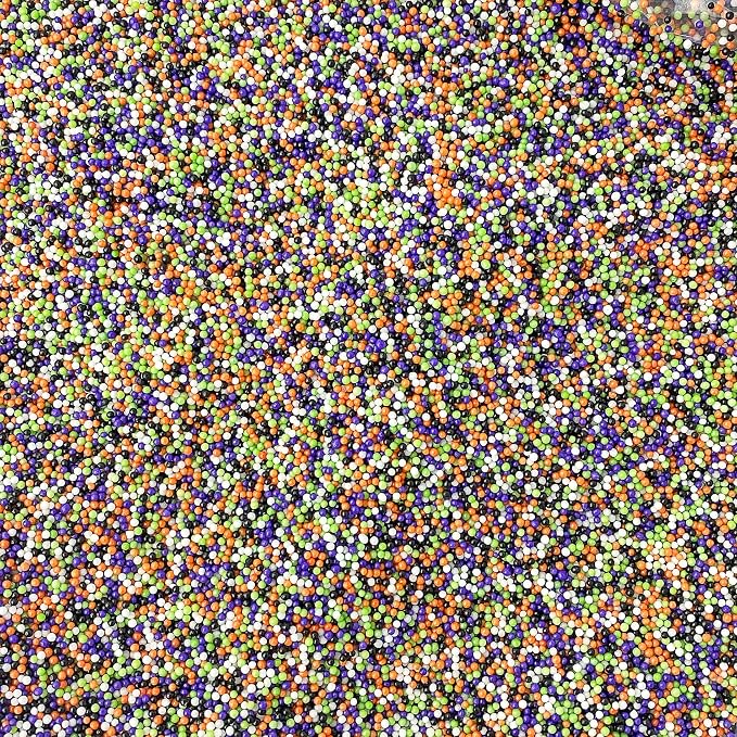 Sprinkle Pop Haunted Halloween Nonpareil Sprinkle Mix| Black Lime Orange Purple White Nonpareil Sprinkles| Spooky Halloween Sprinkles Made in USA for Decorating Cakes Cookies Cupcakes Candy, 2oz