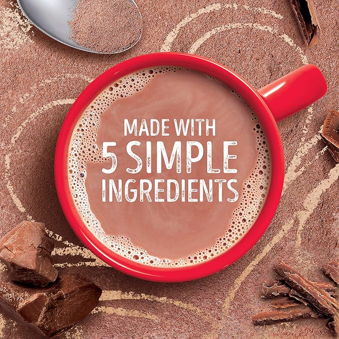 Swiss Miss Simply Cocoa Milk Chocolate Flavored Hot Cocoa Mix, Hot Cocoa Bar Supplies, 0.85 oz., 8-Count Envelopes (12 Boxes)