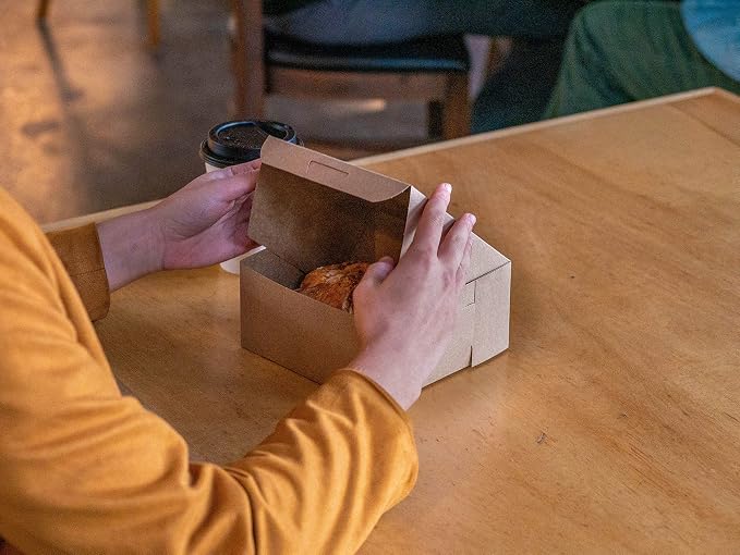Southern Champion Tray 0937K Kraft Paperboard Non Window Lock Corner Bakery Box, 8" Length x 8" Width x 3" Height (Case of 250)