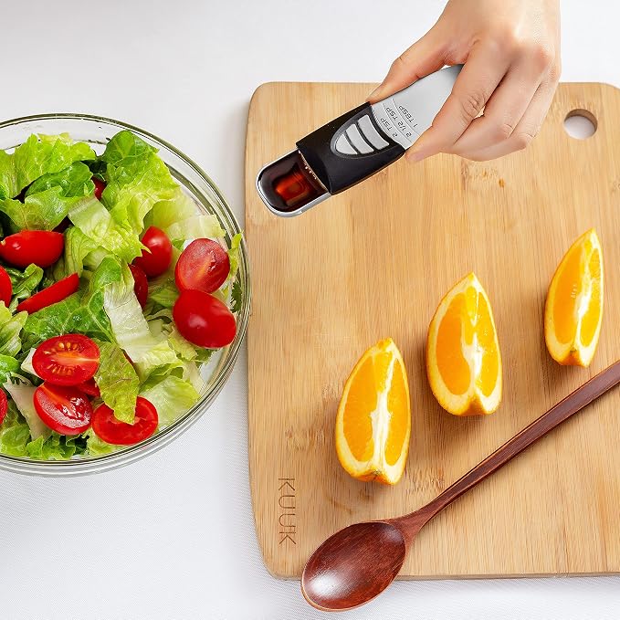 KitchenArt Stainless Steel Pro Adjust-A-Tablespoon, Adjustable Tablespoon Scoop, Measures 1/2 TSP to 1 TBL
