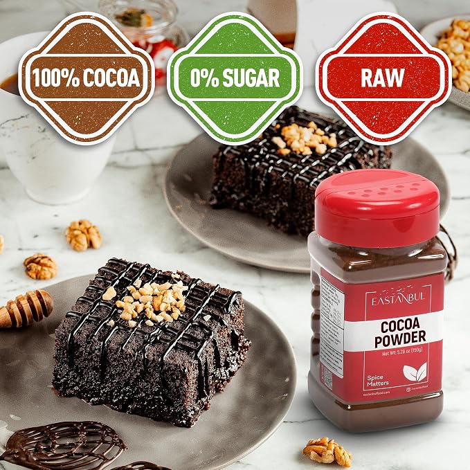 Eastanbul Cacoa Powder, 5.29oz, Raw Cacao Powder, Cocoa for Baking and Smoothies, Unsweetened, Unprocessed Cocoa, Sugar Free, Natural, Vegan,Gluten Free, Non-GMO